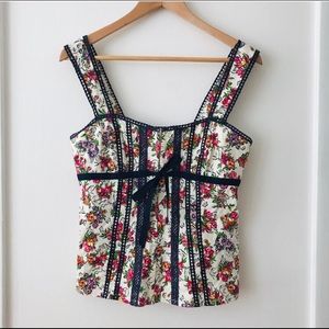 Nanette Lepore Corset Floral Top